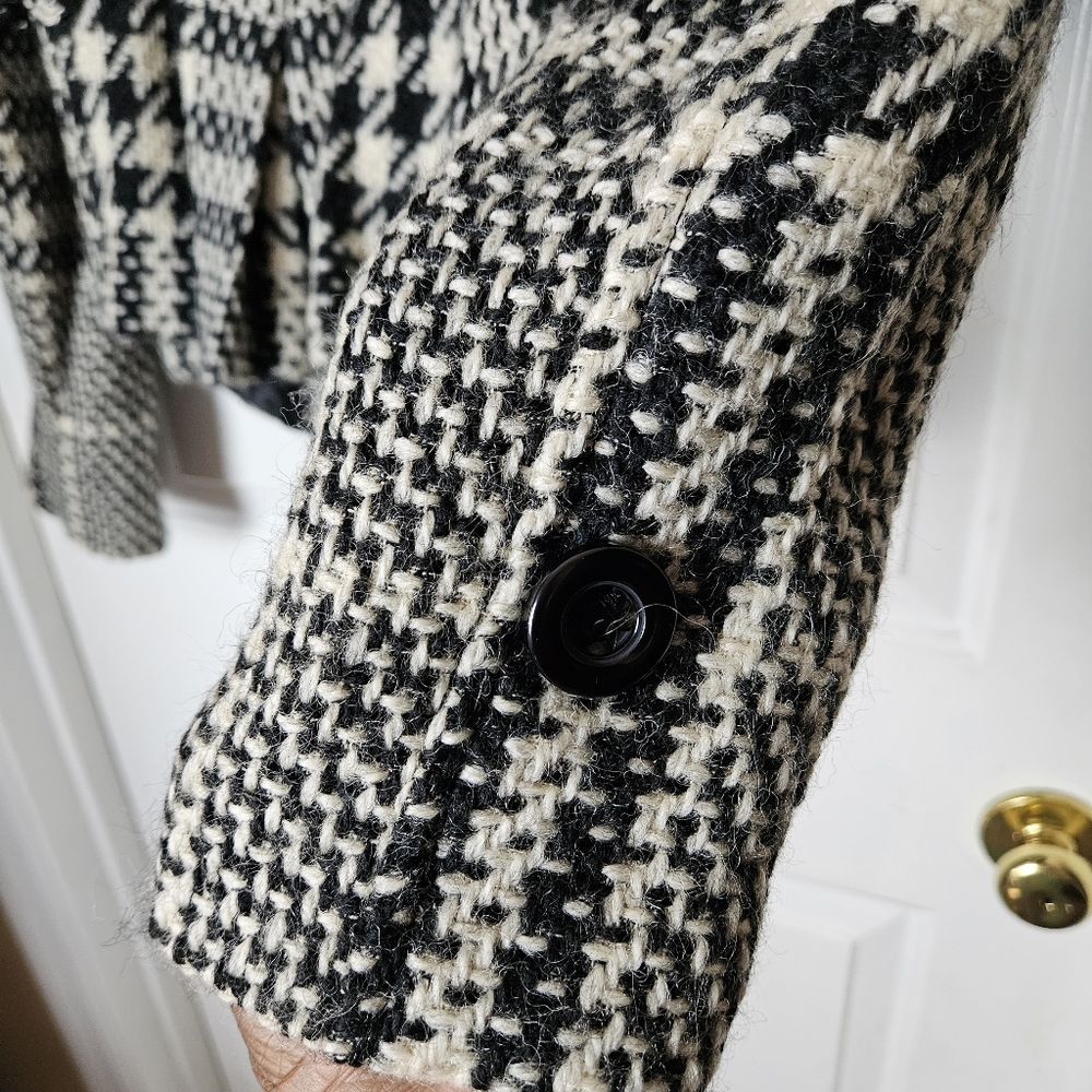 BARAMI Classic Houndstooth Black/White Women Jacket Size 12 - Picture 6 of 13